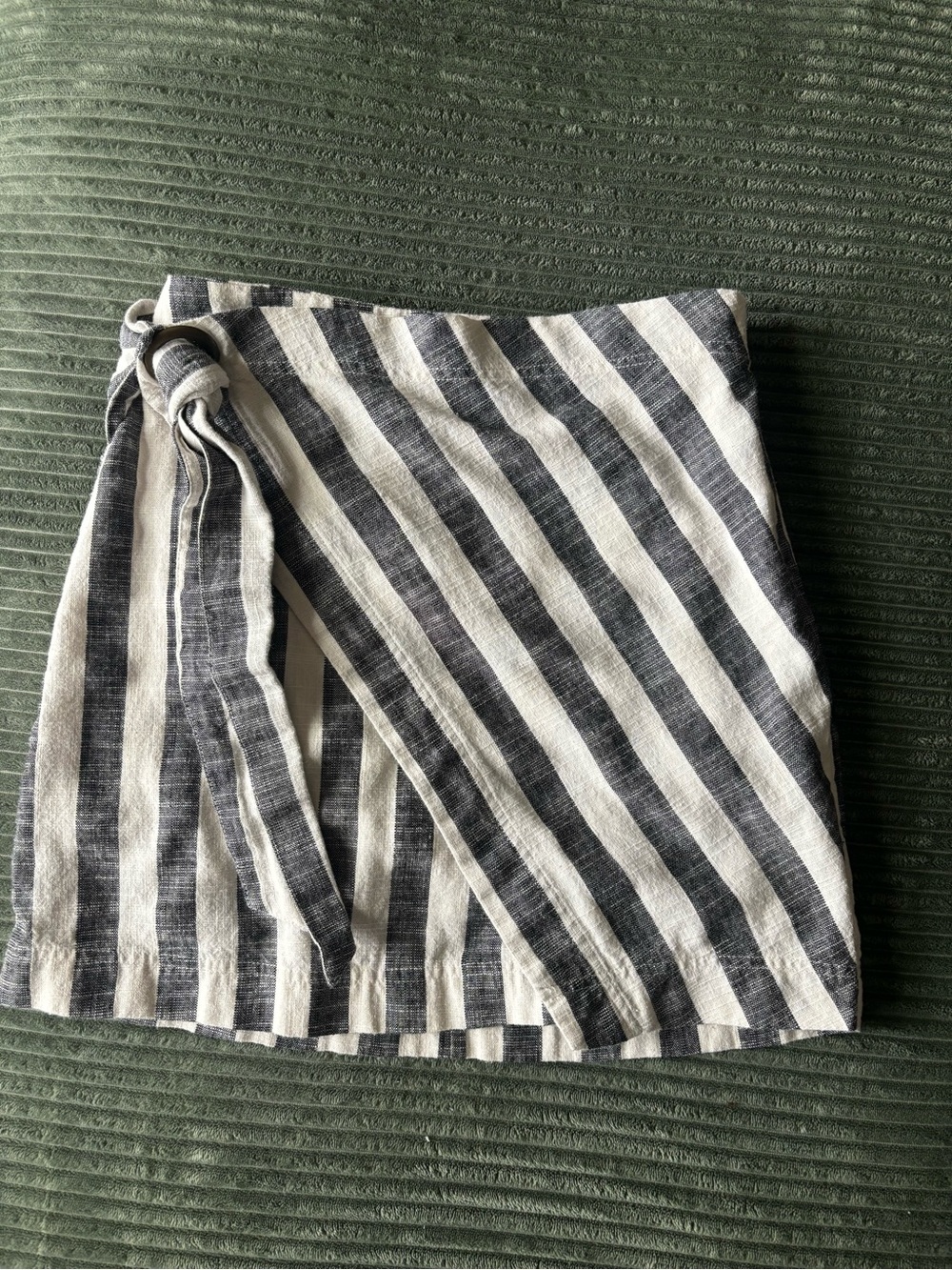 By Together Black and White Striped Wrap Mini Skirt